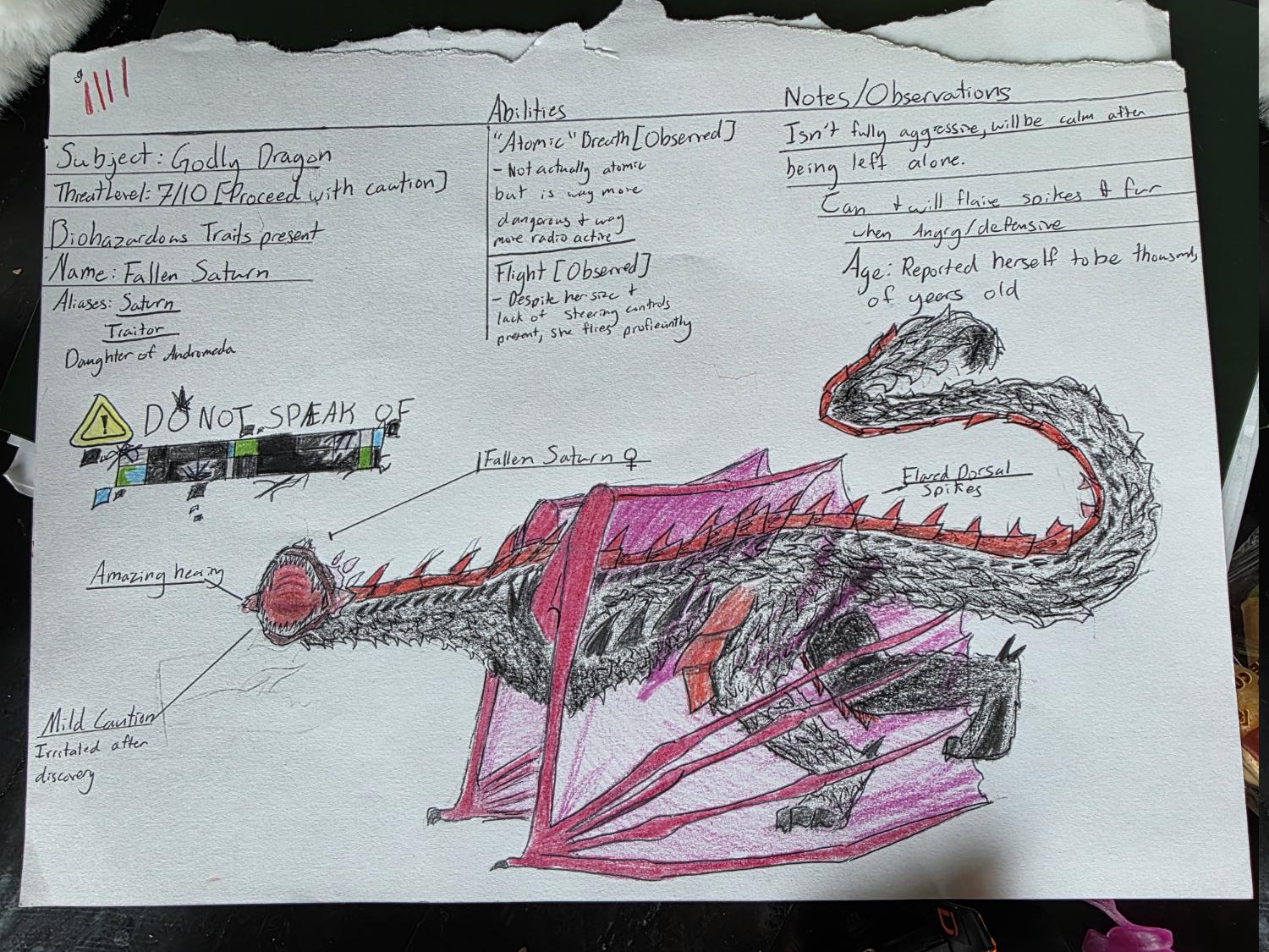 Fallen Saturn dragon creature design by Braincell Art