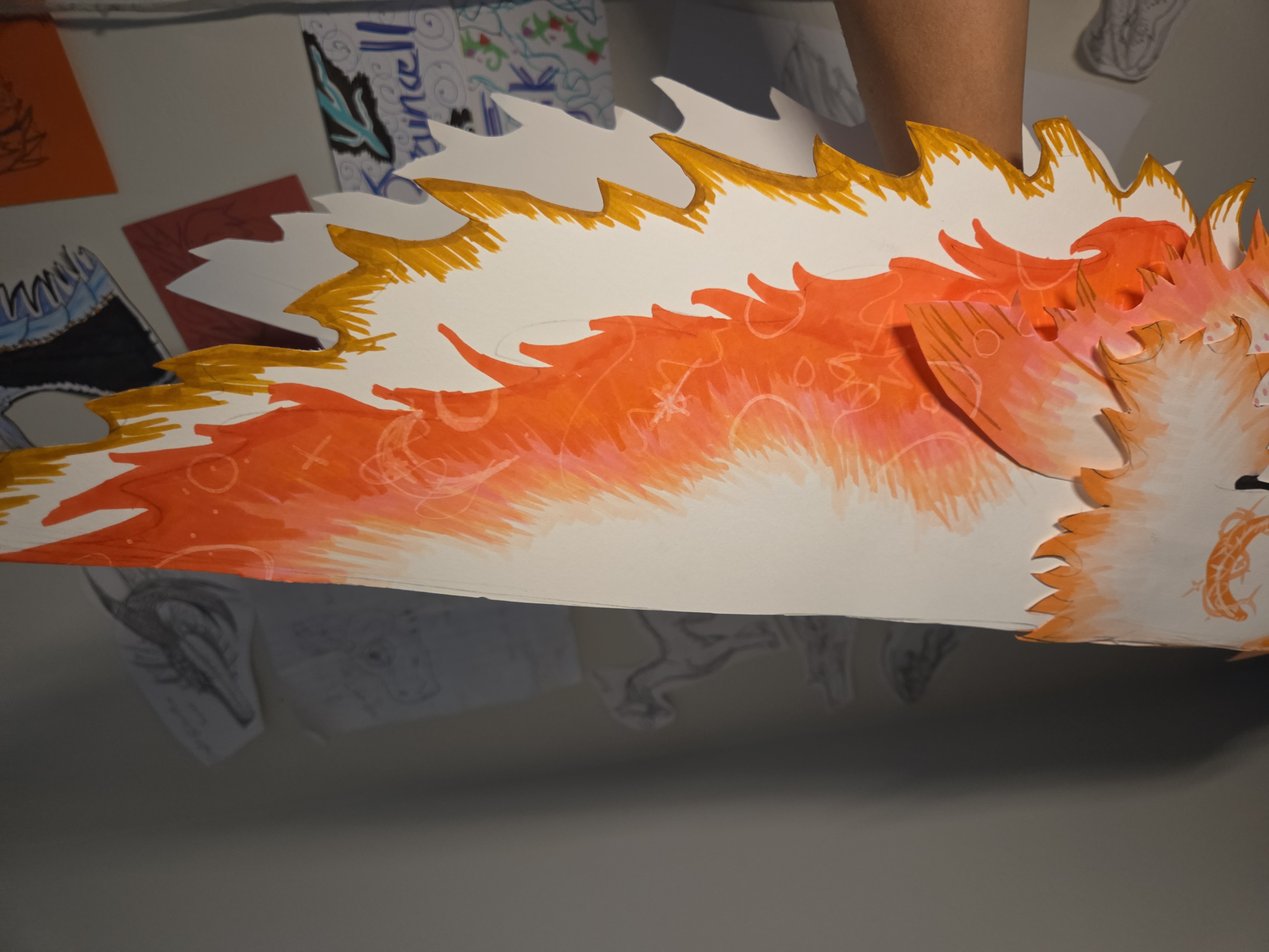 Orange medium paper dragon example